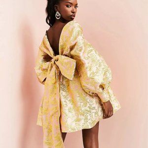 ASOS LUXE Baby Doll Puff Sleeve Mini Dress